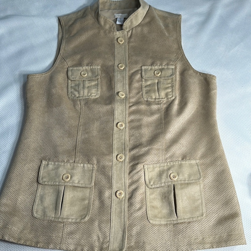 Chico’s vest faux suede